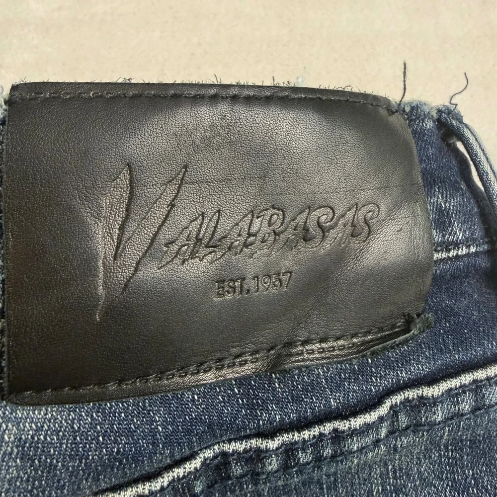 Valabasas Distressed Flare Jeans Mens 36 Frayed Blue Stacked Denim Streetwear
